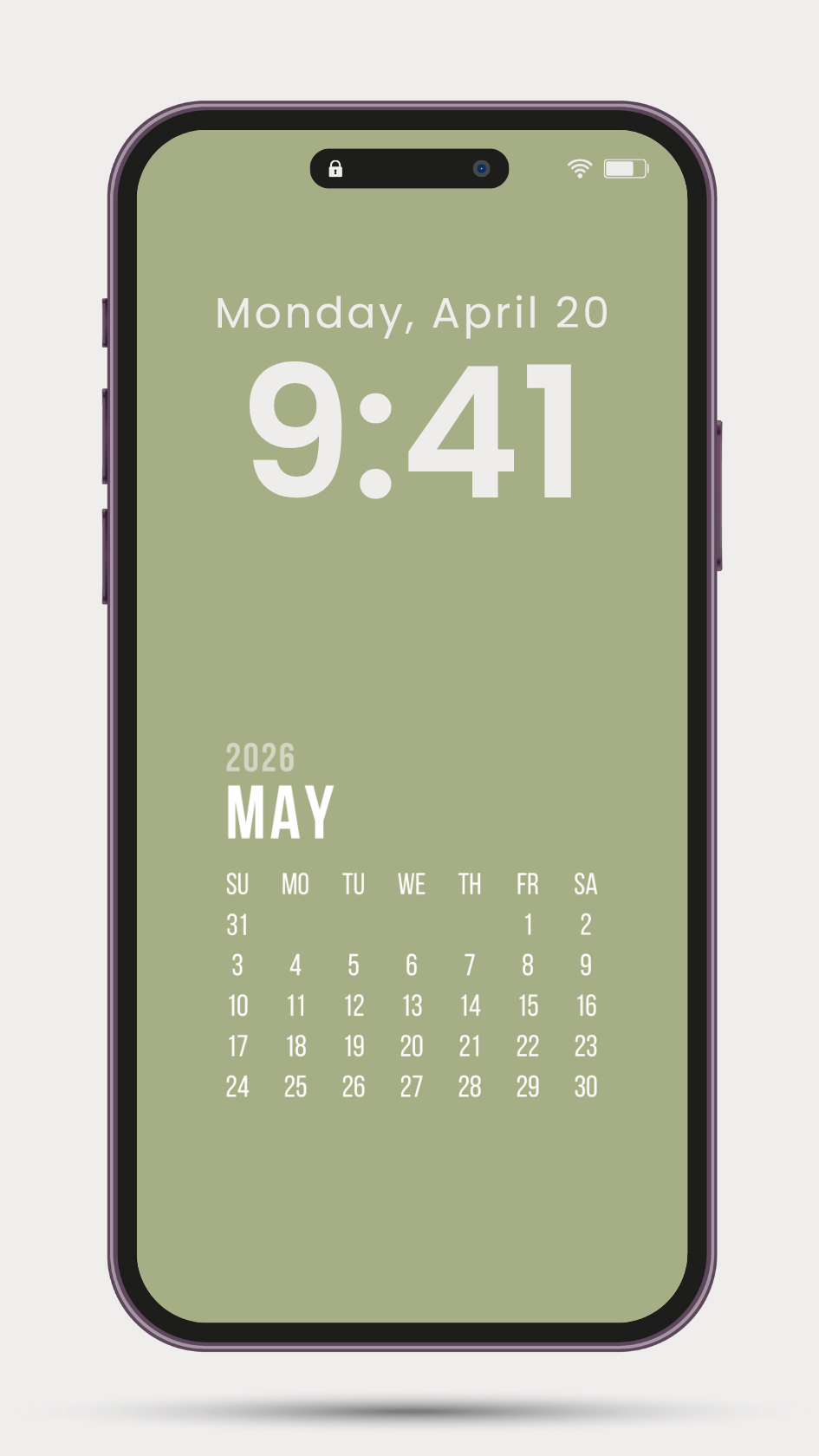 SEASONAL CALENDAR PHONE WALLPAPER