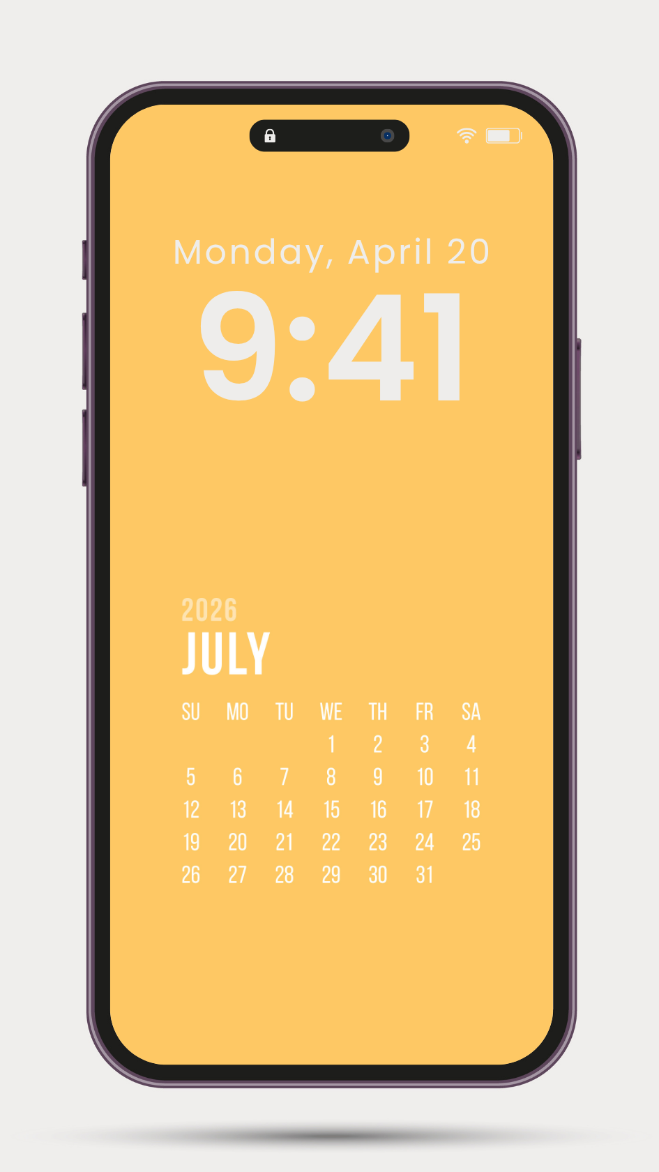SEASONAL CALENDAR PHONE WALLPAPER