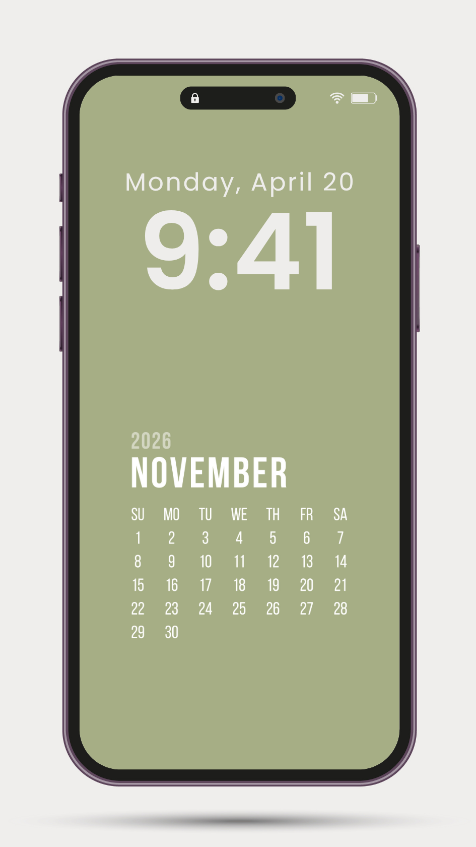 SEASONAL CALENDAR PHONE WALLPAPER